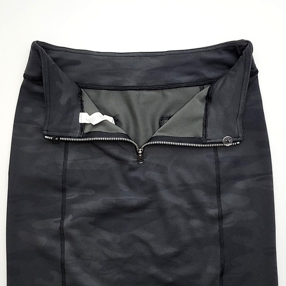 Lululemon Rocket Pencil Skirt Black Retro Grey Camo Zip Pockets Stretch Size 4 - Picture 8 of 16